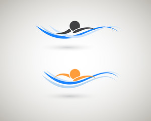 Sport icons. Swimming symbol.