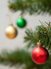 Fototapeta premium Christmas decorations of glass balls