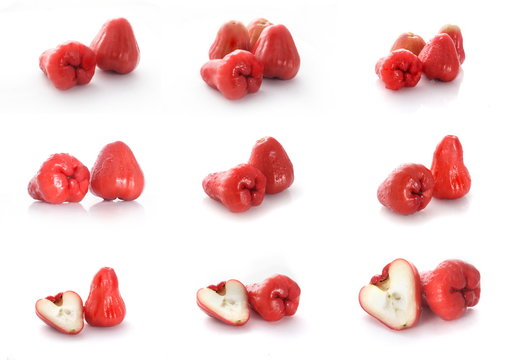 wax apple on white background