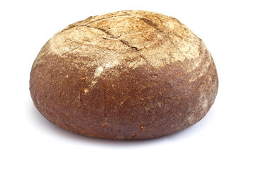 Homemade  loaf of bread isolated on white