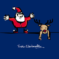 Fototapeta na wymiar Santa & Rudolph 2