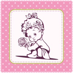 Cute Baby Girl Vector Illustration