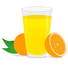 Orange juice and oranges