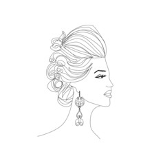 Creative fashion portrait, vector