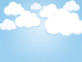 Cartoon sky and clouds background with copy space