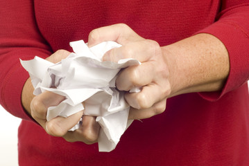 Rejecting Paperwork by Crumpling Up Paper