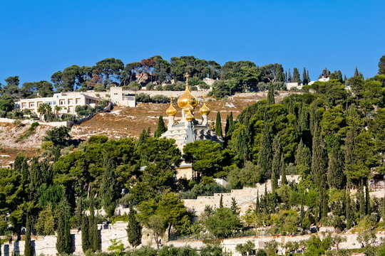 Church of St. Mary Magdalene on the Mount of olives. Jerusalem