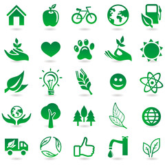Vector ecology signs and icons
