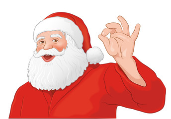 Weihnachtsmann und Hand, lobend