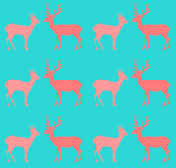Lovely deer couple seamless pattern