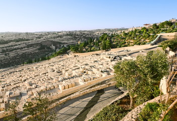 Ancient Jewish cemetery on the Mount of olives in Jerusalem
