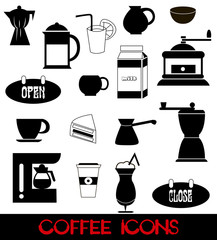 Coffee icons set