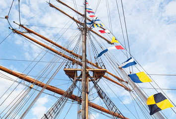 Mast of an ancient sailing vessel