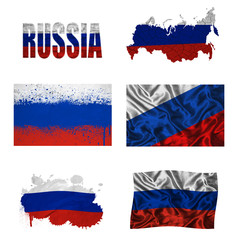 Russian flag collage