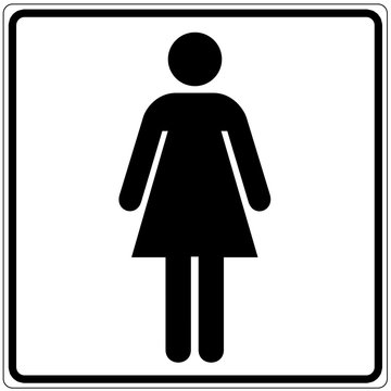 recommend clip art: Schild weiß - Toilette Damen