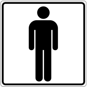 Schild wei&szlig; - Toilette M&auml;nner