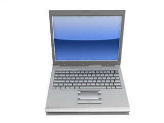 professional Laptop isolated on white background with reflection