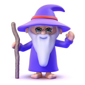 Wizard waves a wizardy greeting