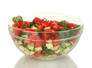 Fresh salad isolated on white