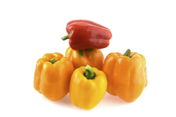 Colored pepper isolated on a white background
