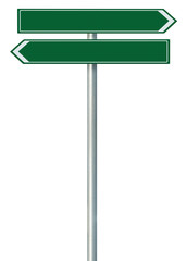 Right left road route direction pointer this way sign, green