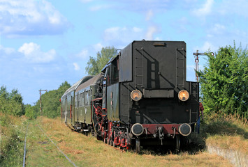 Steam train at the station