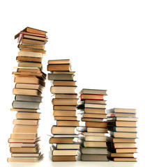 old books isolated on white