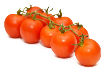 cherry tomatoes isolated on the white background