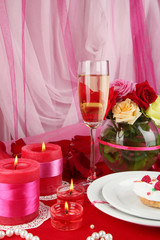 Table setting in honor of Valentine's Day
