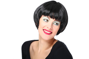 junge frau schwarze haare