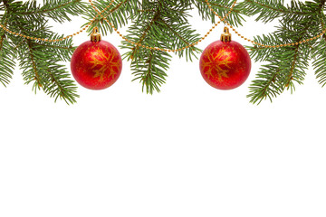 Rote Weihnachtskugeln .Weihnachten Dekoration.