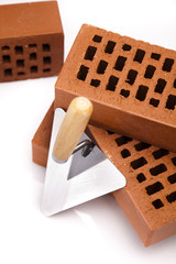 Trowel and bricks
