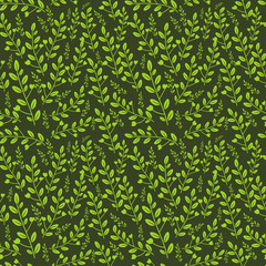 Seamless green foliage pattern