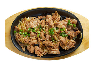 .Chinese dish -pork  with vegetables