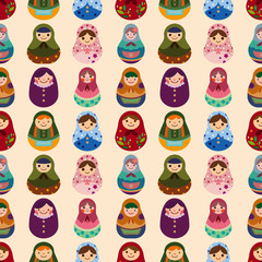 seamless Russian doll pattern