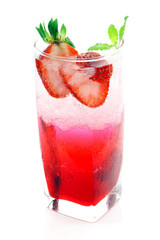 Strawberry soda water.