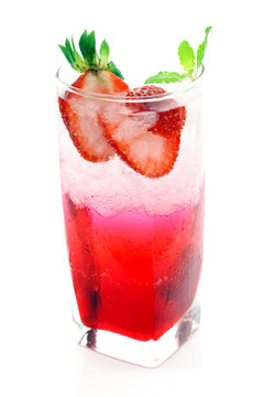 Strawberry soda water.