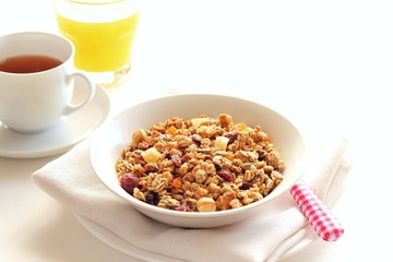 Dried fruits , nuts and seed granola for healthy breakfast