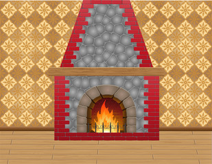 Fototapeta premium fireplace in the room
