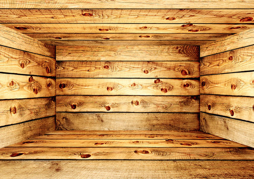 Empty wooden box