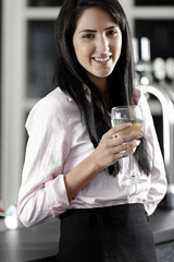 Woman drinking wine