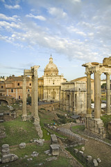 Naklejka premium Old Roman ruins in Rome, Italy