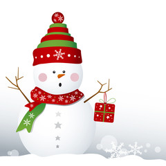 Snowman design for christmas background