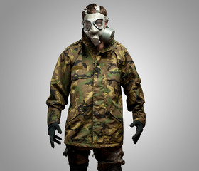Soldier With Gas Mask