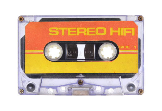 cassette tape isolated on white with clipping path