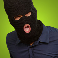 Burglar in face mask