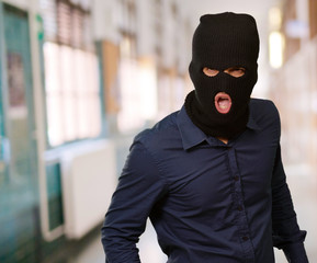 man with face mask