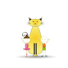 kids with cat