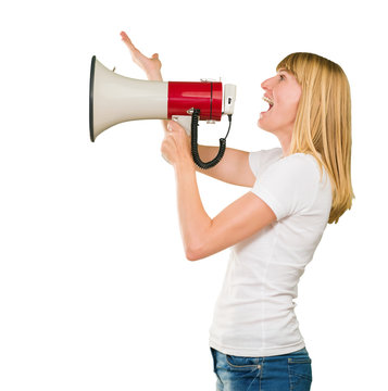 Woman Holding Megaphone