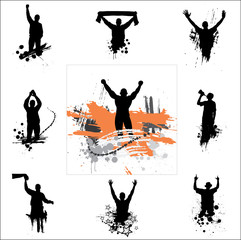 Set of silhouettes for sports championships
